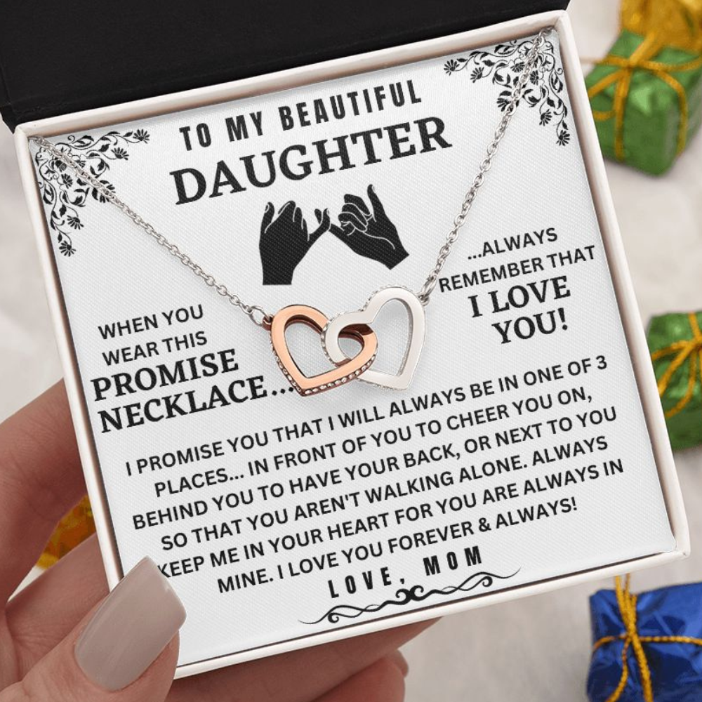 Interlocking Hearts Promise Necklace For Daughter