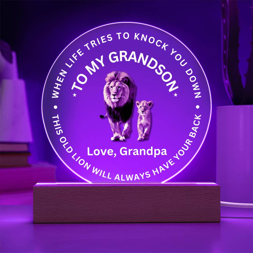 SPECIAL GRANDSON GIFT -   LED Acrylic Plaque - SO8494