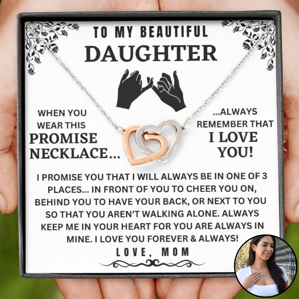 Interlocking Hearts Promise Necklace For Daughter