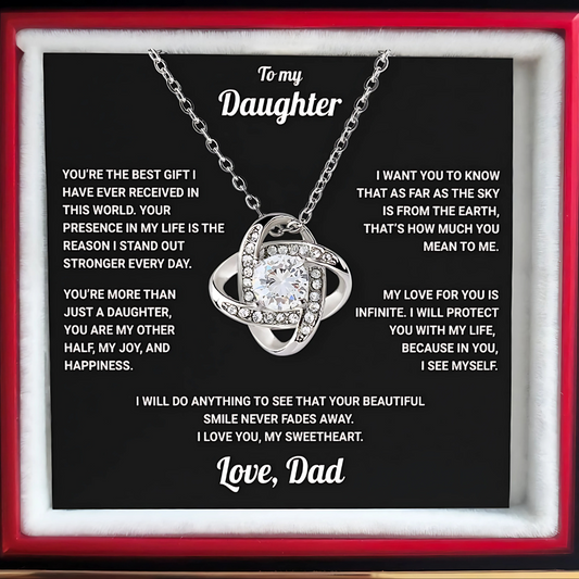 To My Daughter - From Dad - Rotating Rose Box Necklace Gift Set SS#27