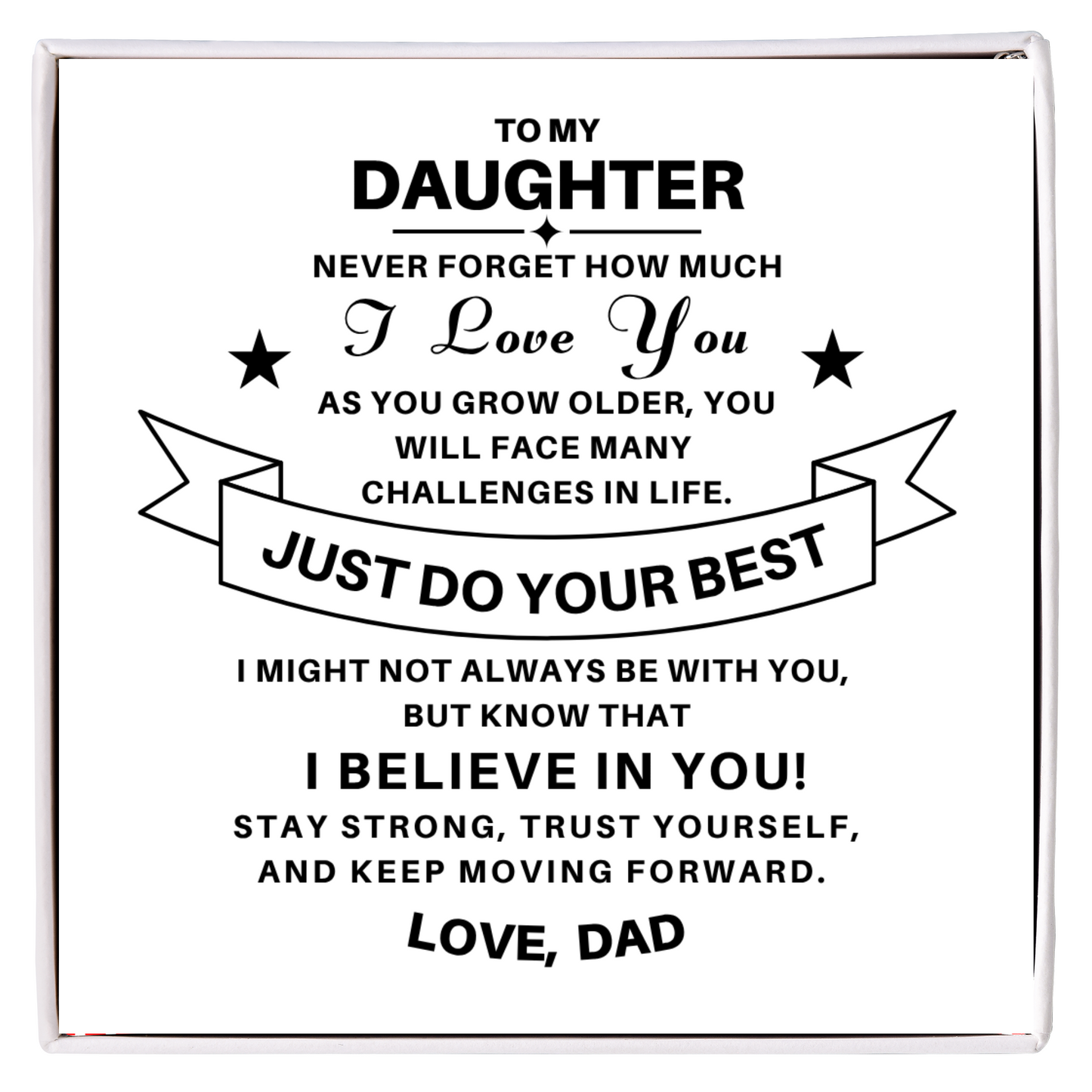 To My Daughter / From Dad Necklace Gift SS#0603