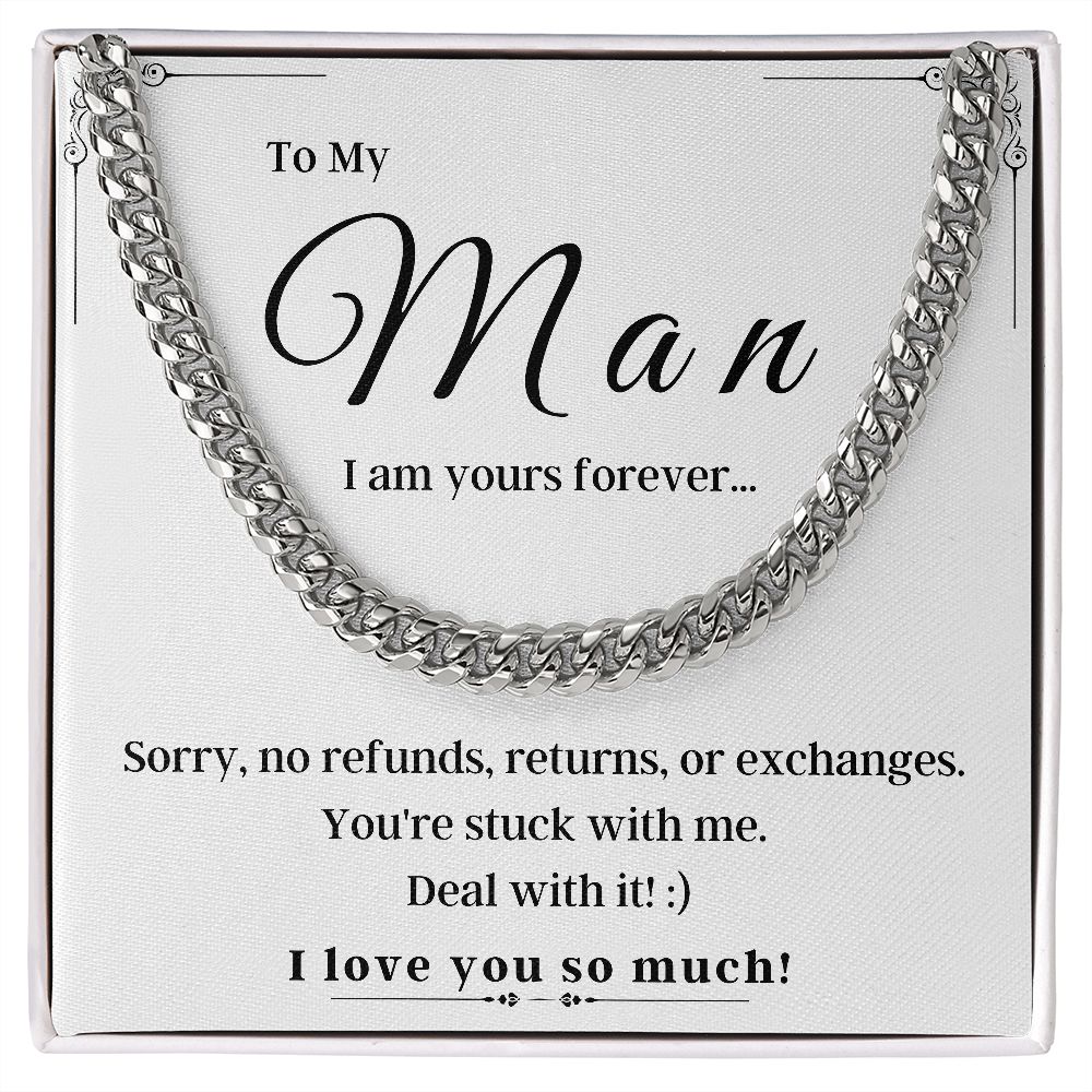 To My Man Luxury Cuban Necklace for Boyfriend/Husband