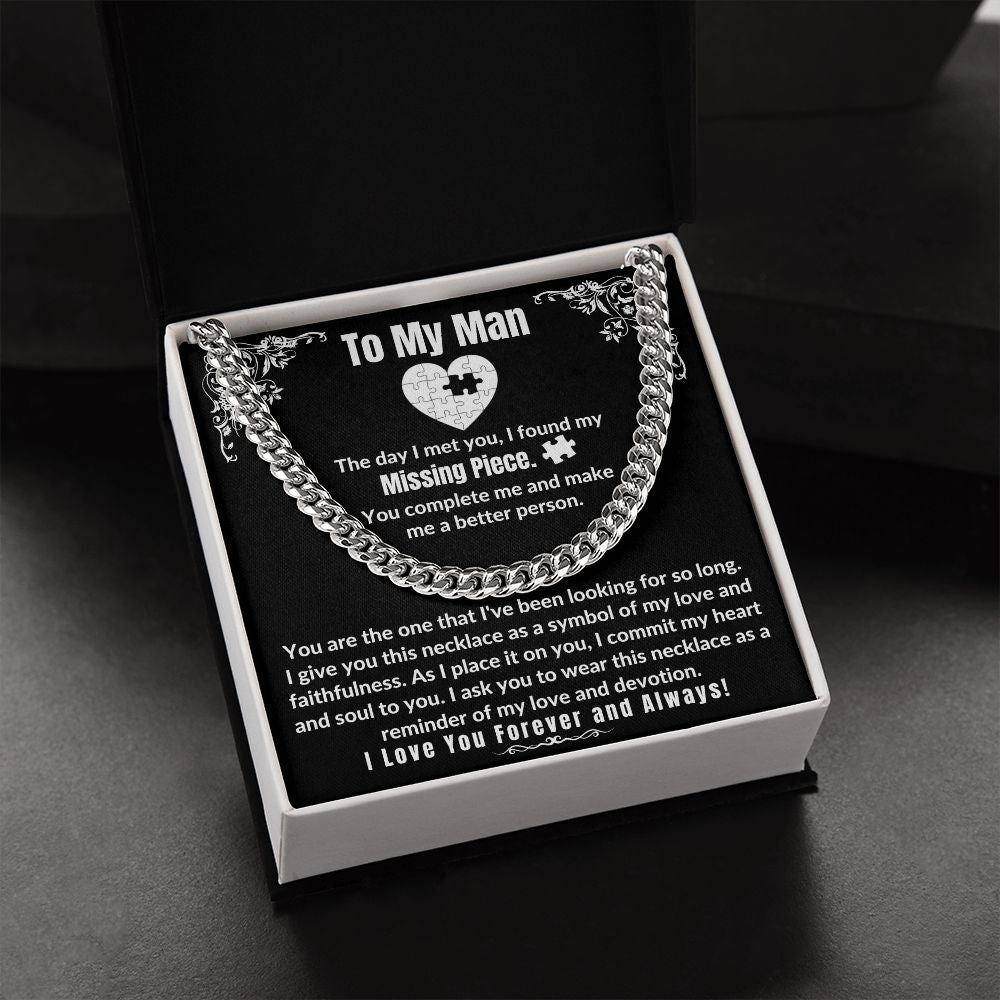 To My Man - Cuban Link Chain Necklace - Missing Piece