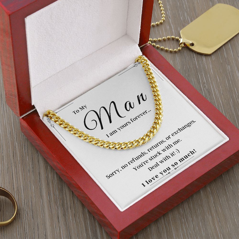 To My Man Luxury Cuban Necklace for Boyfriend/Husband