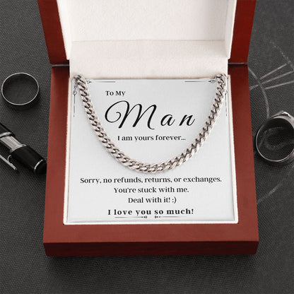 To My Man Luxury Cuban Necklace for Boyfriend/Husband