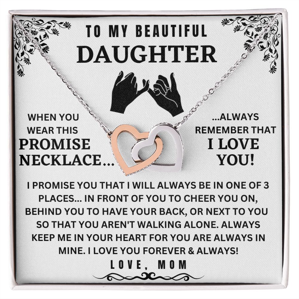 Interlocking Hearts Promise Necklace For Daughter
