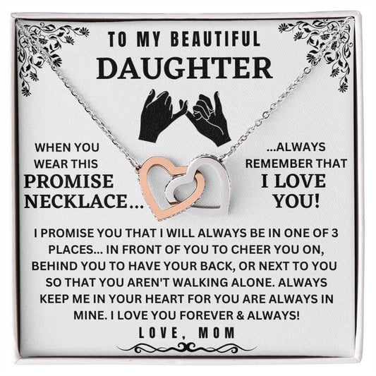 Interlocking Hearts Promise Necklace For Daughter