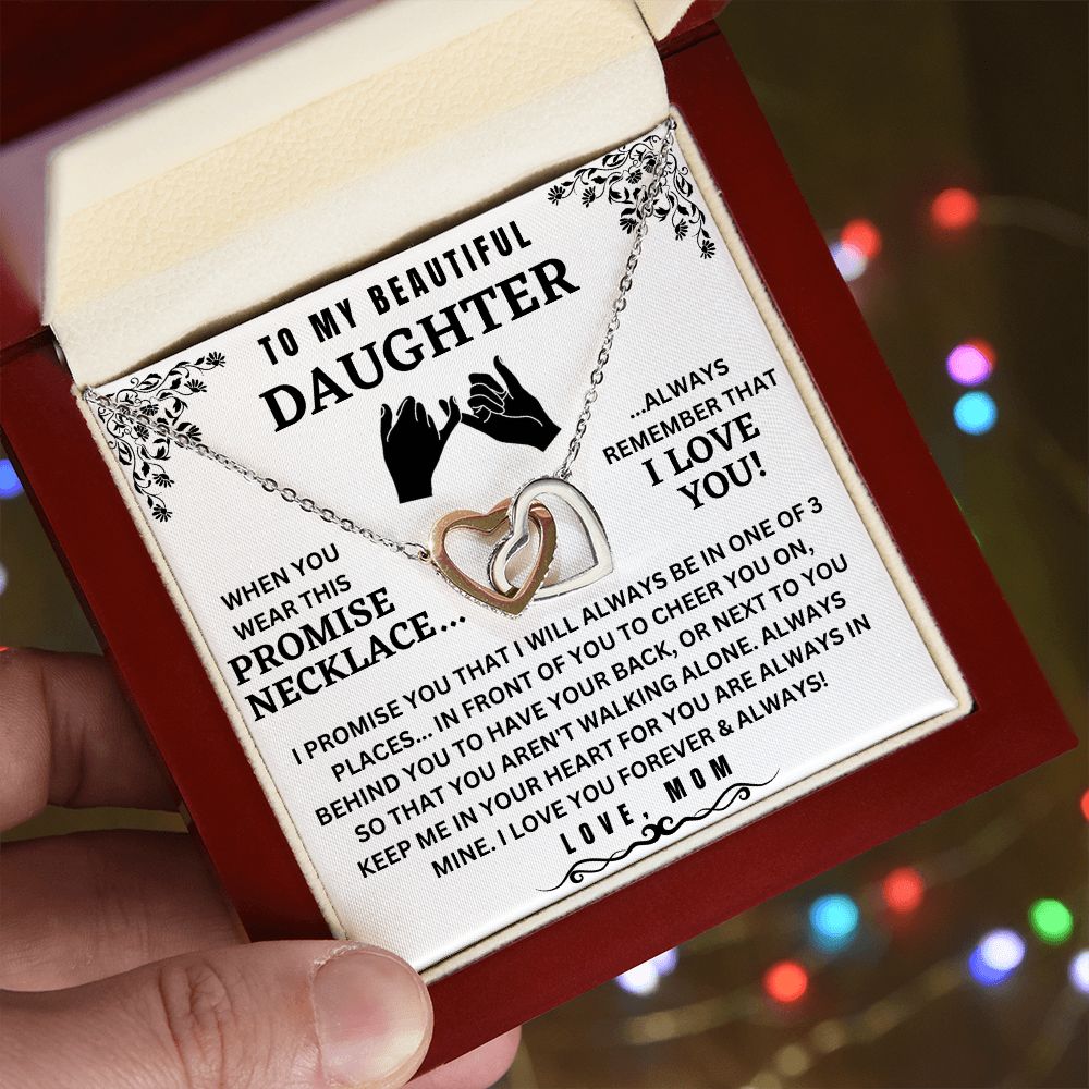Interlocking Hearts Promise Necklace For Daughter