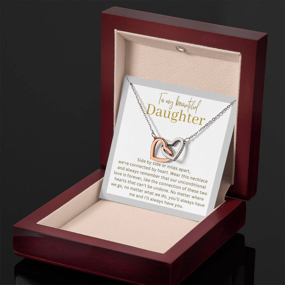 Sentimental Gift for Daughter - Interlocking hearts necklace - 02
