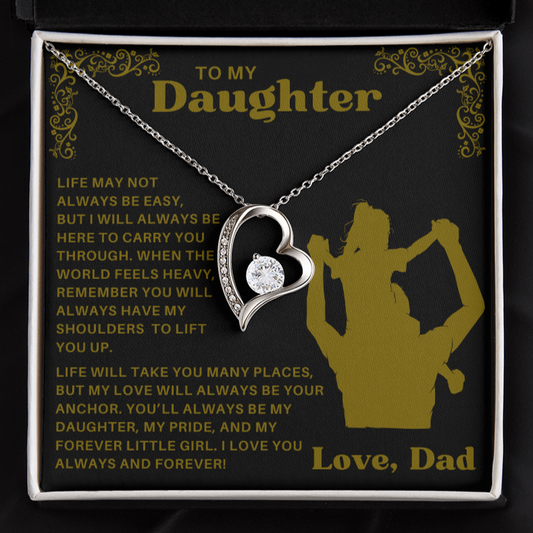 Gift for Daughter / From Dad - Heart Necklace SS#0693