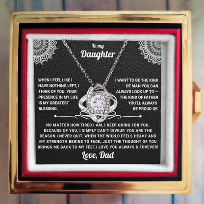 To My Daughter Rotating Rose Box Necklace Gift - SS#29